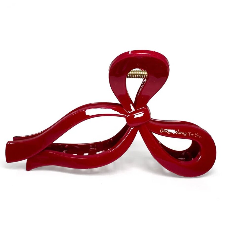 Ruby Ribbon Hair Claw - Elegant Valentine's Day Hair Accessory for Stylish Every